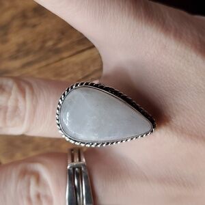 Size 8.5 R263 precious stone Moonstone sterling silver fine jewelry ring